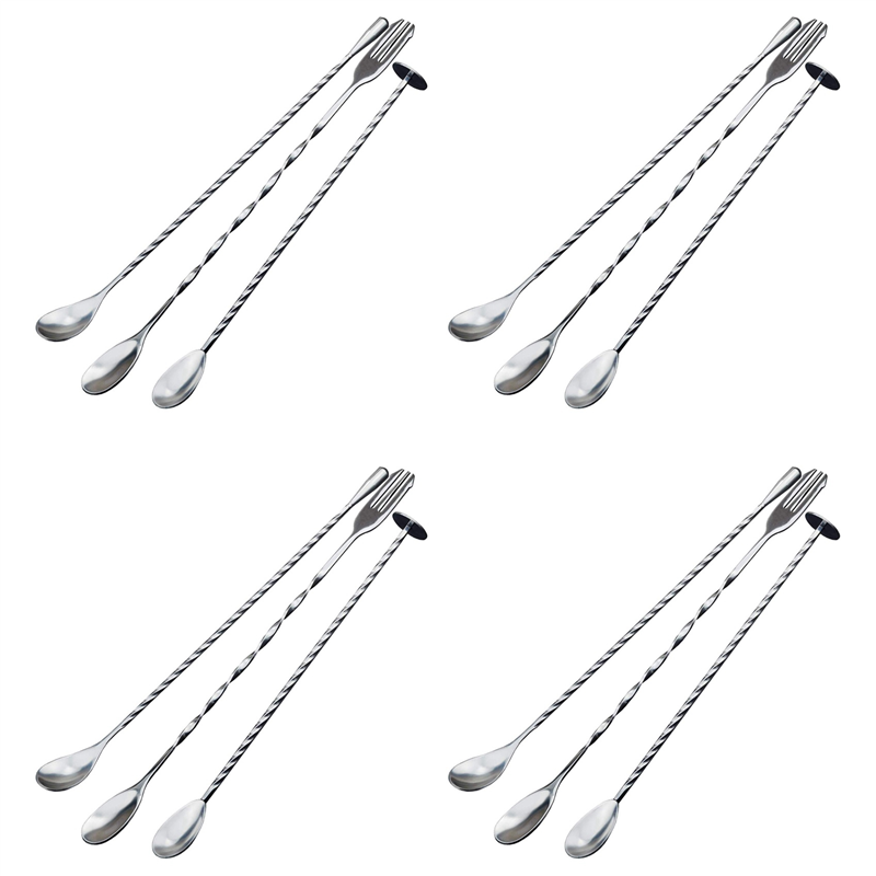 AB35-12 Pcs Extra Long Mixing  - Coffee Tea Spoon ulasan dan harga
