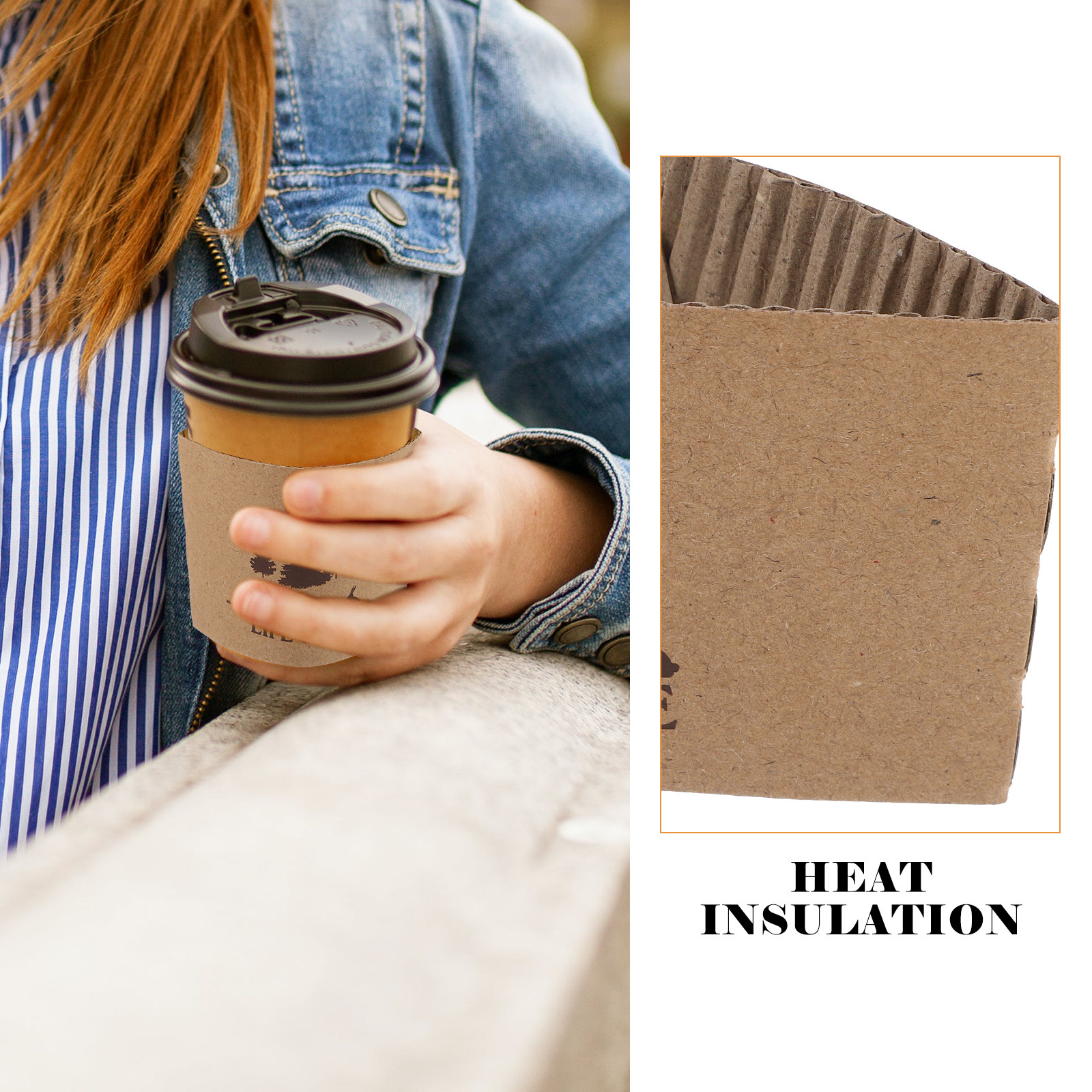100Pcs Paper Coffee Cup Sleeve - Coffee Tea Paper Cups ulasan dan harga