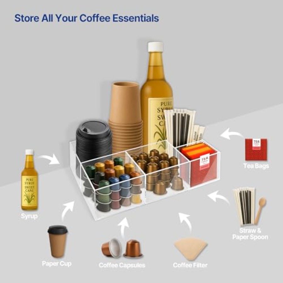 Acrylic Coffee Bar Station Sna - Tea Coffee Set Up ulasan dan harga
