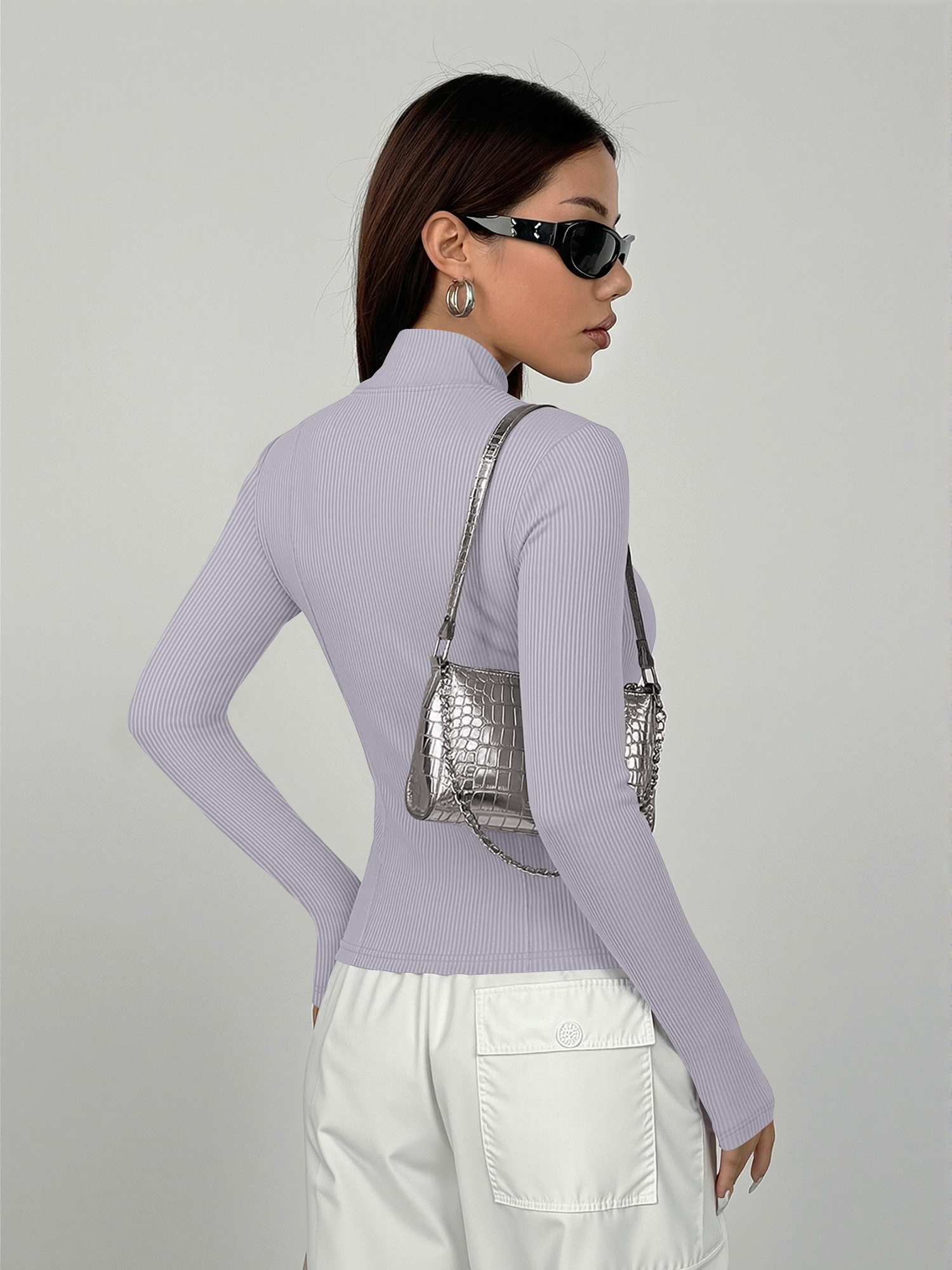 Everyday Ribbed High Neck Zip- - Coffee&Tea House Menu ulasan dan harga