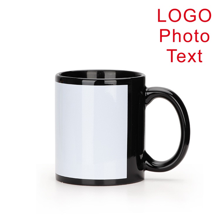 Black Cup DIY LOGO Ceramic 350 - Coffee Tea Photos ulasan dan harga
