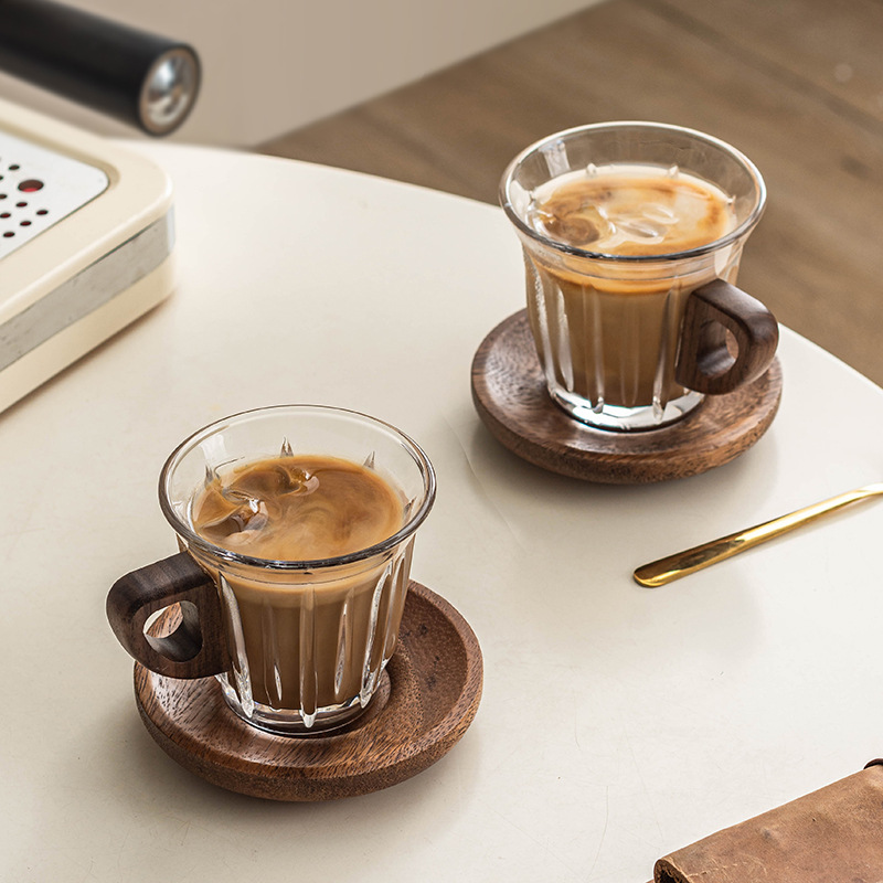 Glass Coffee Cup Set with Coas - Coffee And Tea Bar ulasan dan harga