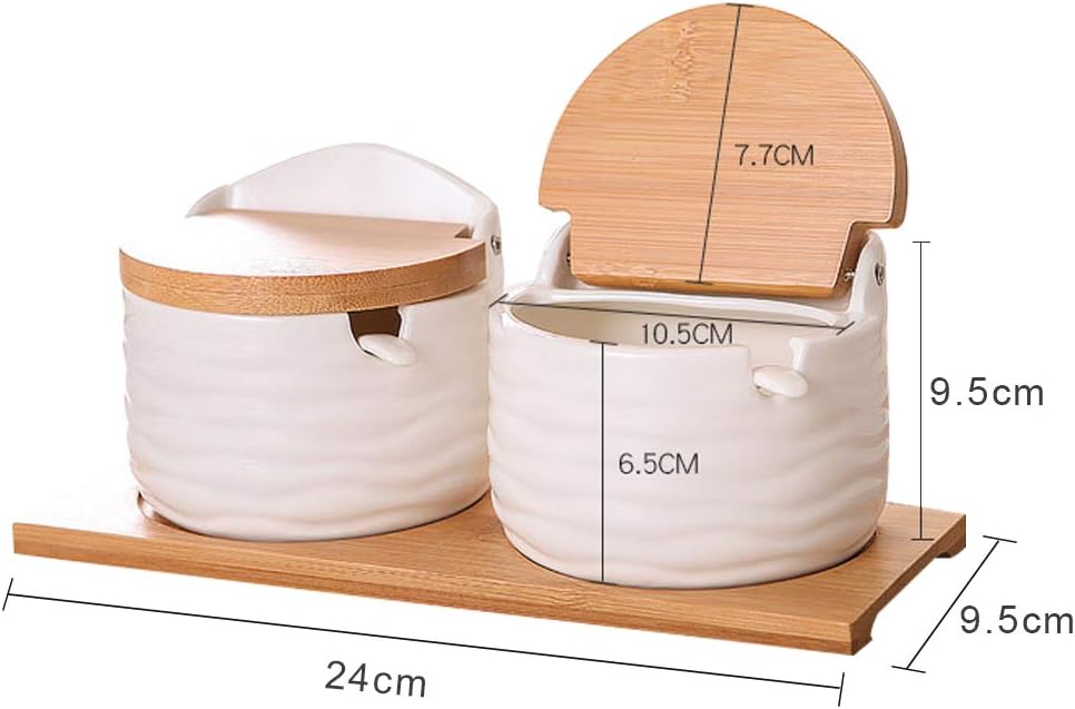 Ceramic Salt Cellars with Lids - Coffee Tea Spoon ulasan dan harga