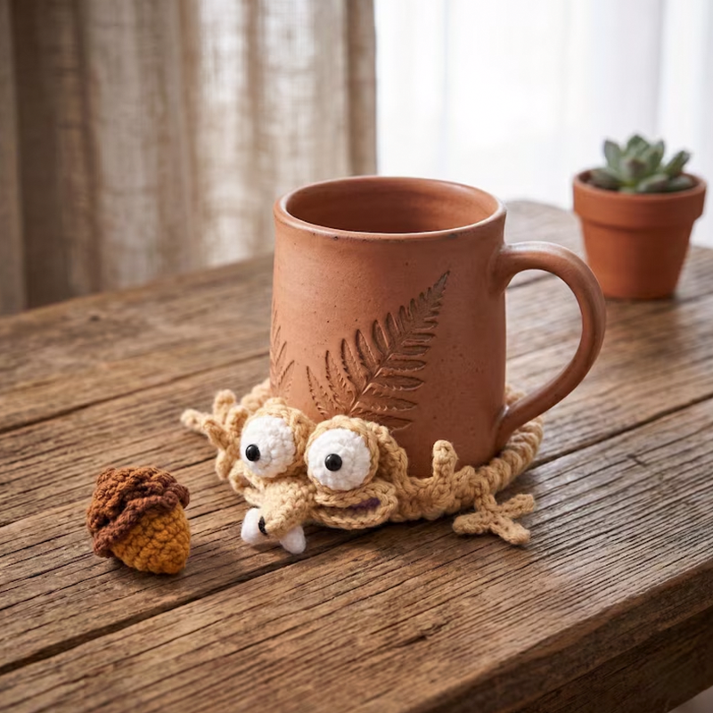 Handwoven Squirrel Shaped Coas - Coffee Tea Knits ulasan dan harga