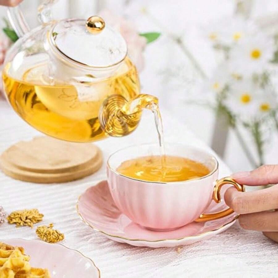 Tea Cups And Saucers Set 18-Pi - Coffee Tea Spoon ulasan dan harga
