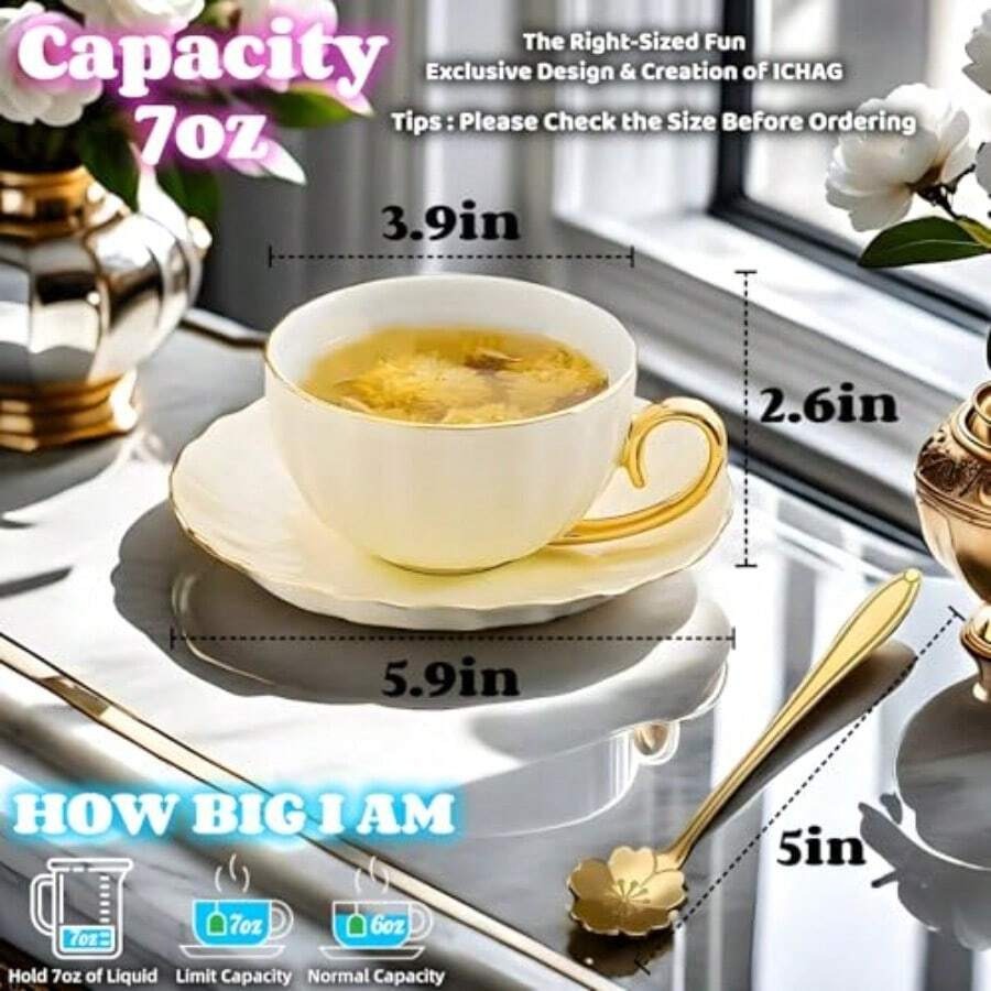 Tea Cups And Saucers Set 18-Pi - Coffee Tea Spoon ulasan dan harga