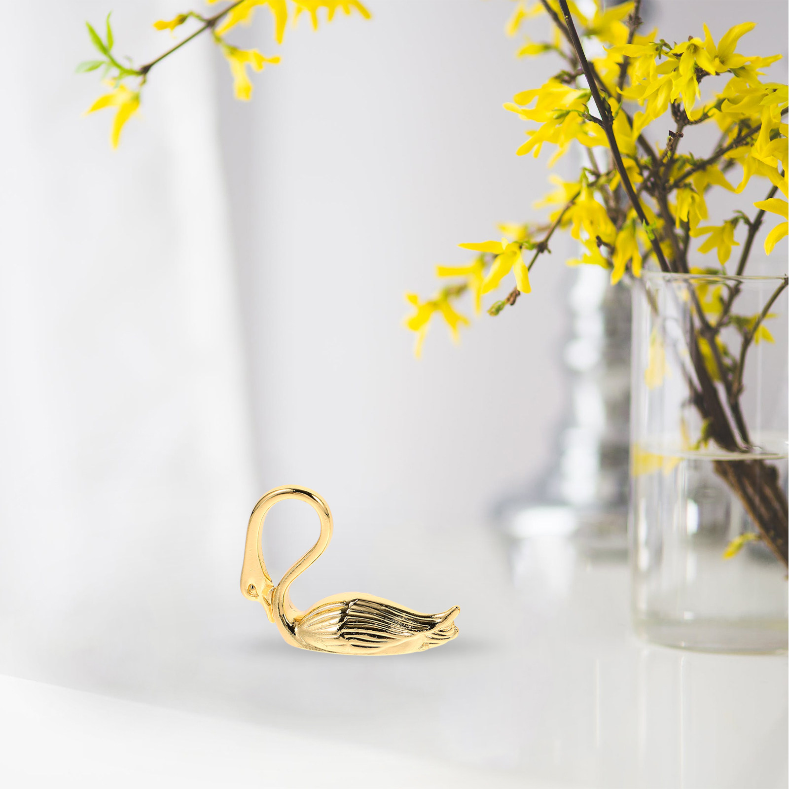 2Pcs Zinc Alloy Swan Statue El - Coffee Tea Library ulasan dan harga