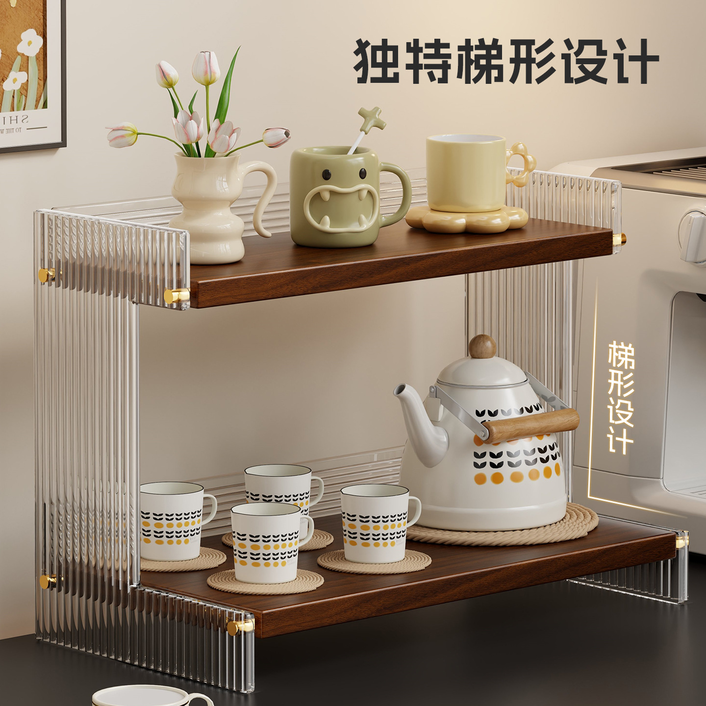 Desktop cup storage rack Count - Tea Coffee Set Up ulasan dan harga