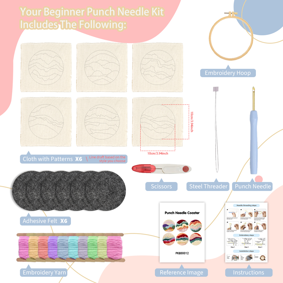6 Pcs Flower Punch Needle Coas - Tea Coffee Set Up ulasan dan harga
