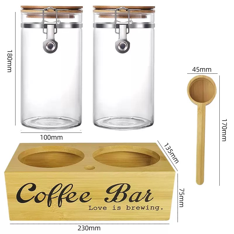 Coffee Storage Jars 2 Pack wit - Coffee Tea Beans ulasan dan harga