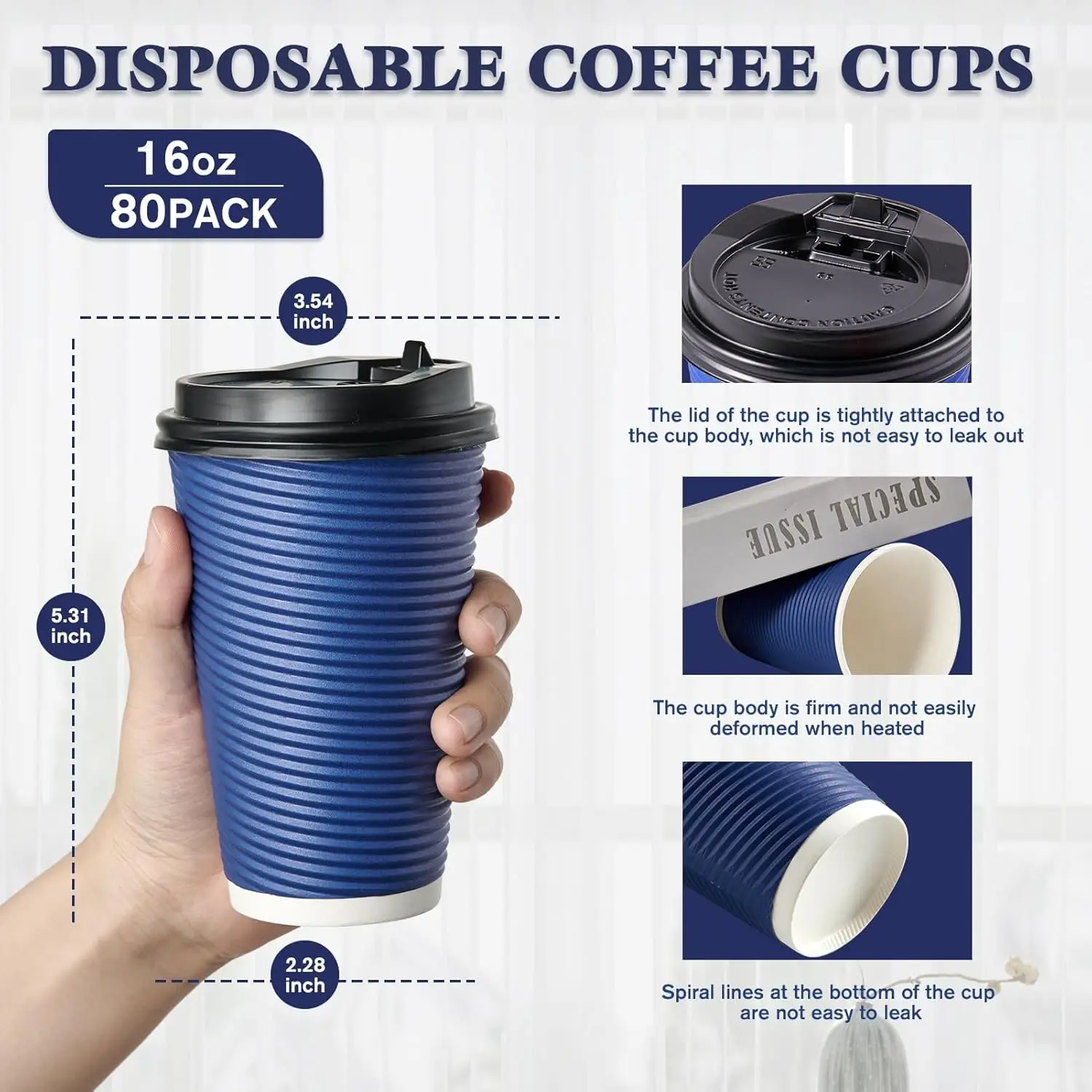 80 Pack 16 oz Disposable Insul - Coffee Tea Paper Cups ulasan dan harga