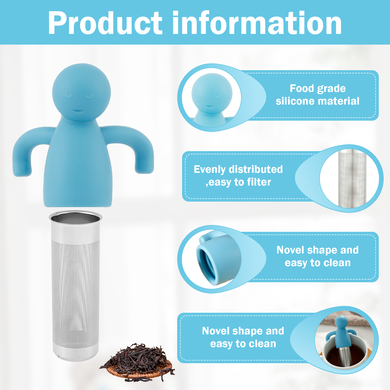 4Pcs Tea Infuser for Loose Tea - Tea Strainer Mesh ulasan dan harga
