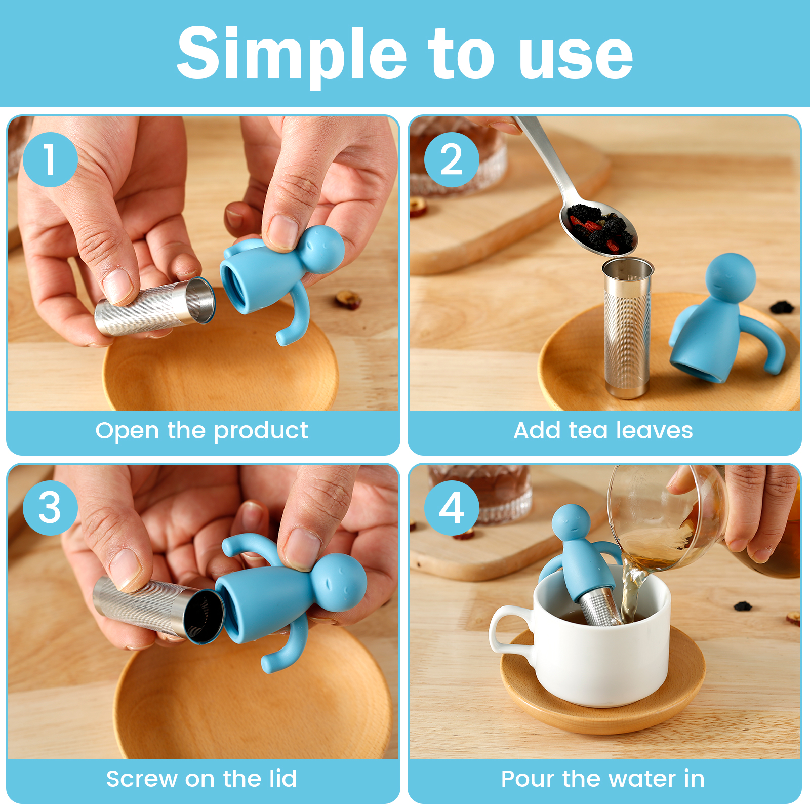 4Pcs Tea Infuser for Loose Tea - Tea Strainer Mesh ulasan dan harga