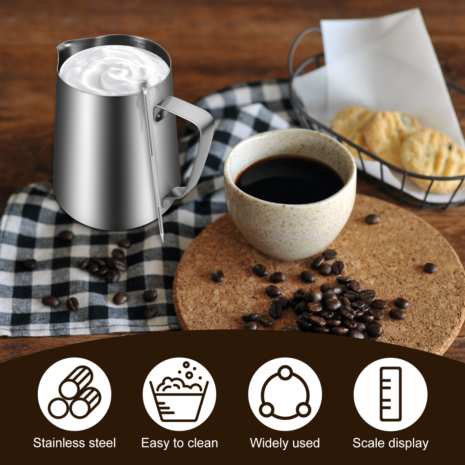 Milk Frothing Pitcher Kit Vers - Barista Milk Jug ulasan dan harga