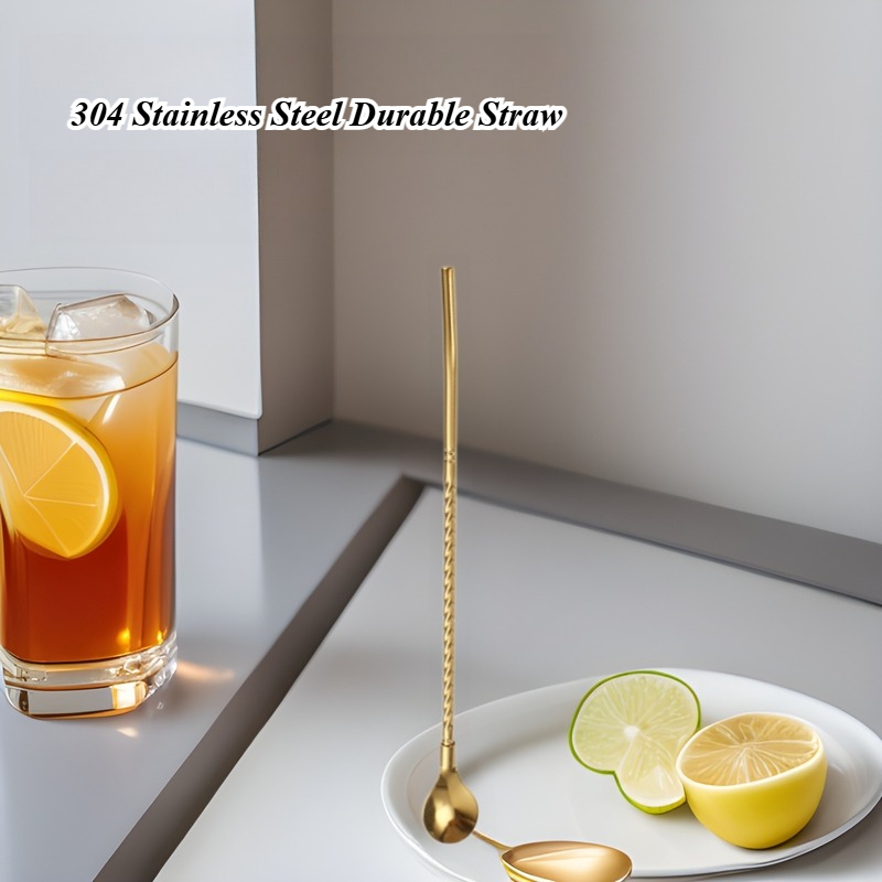 Long Twisted Straw Spoon Porta - Coffee Tea Spoon ulasan dan harga
