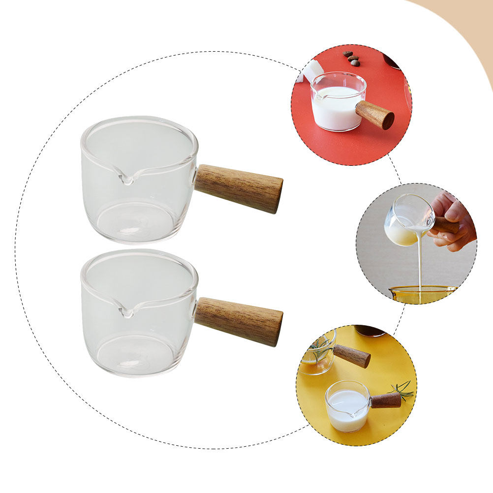 2Pcs Glass Milk Cups Premium T - Barista Milk Jug ulasan dan harga