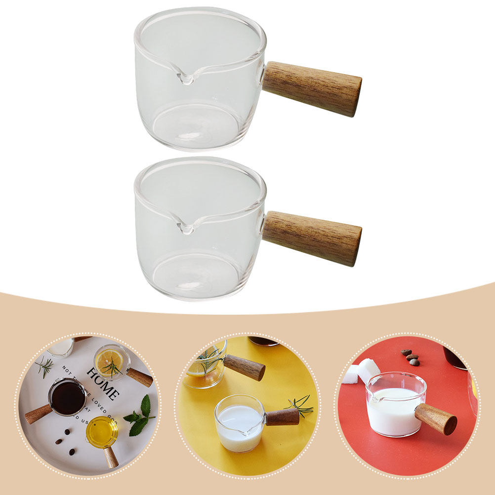 2Pcs Glass Milk Cups Premium T - Barista Milk Jug ulasan dan harga