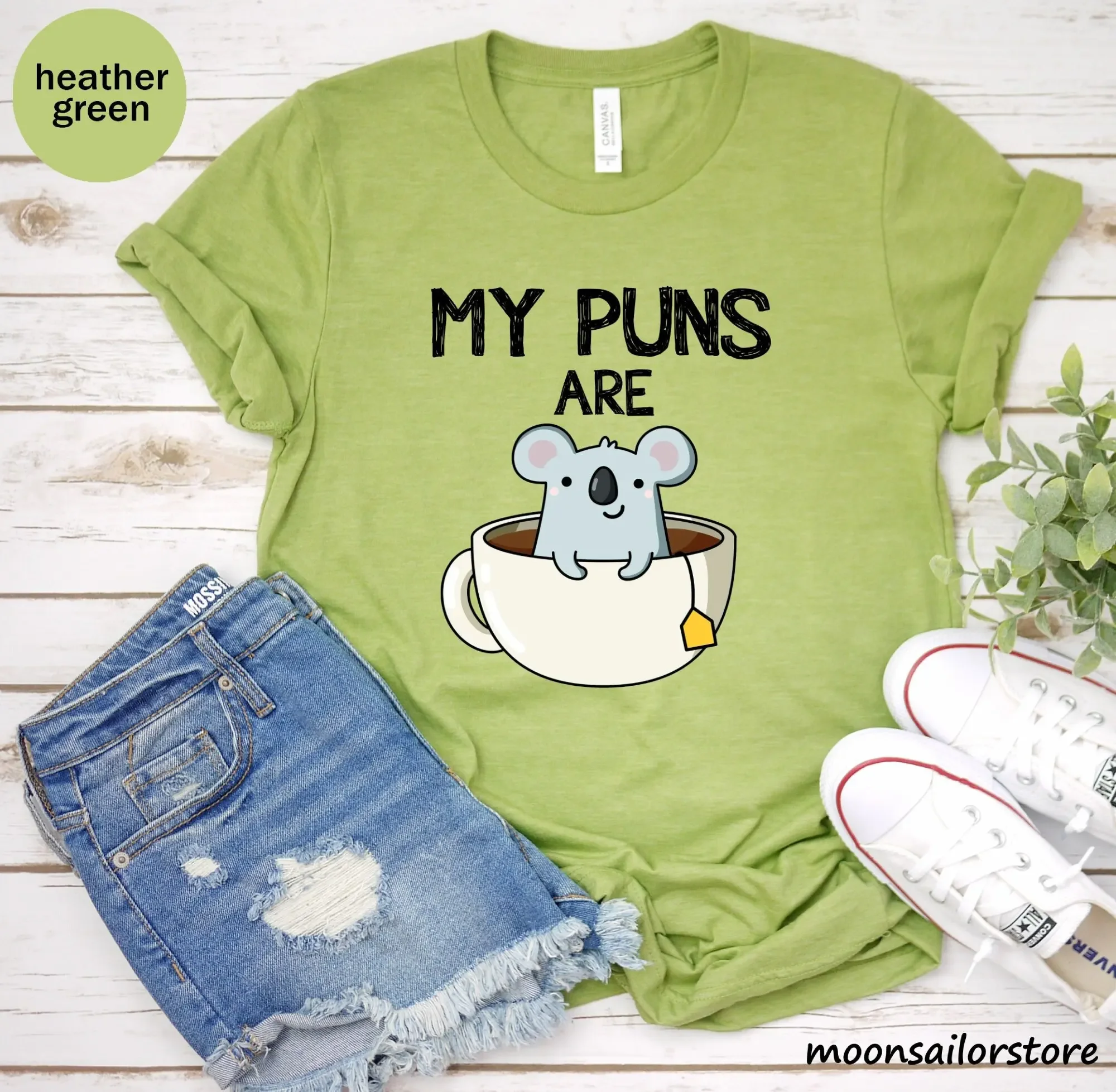 My Puns Are Koala Tea T Shirt  - Coffee Tea Knits ulasan dan harga