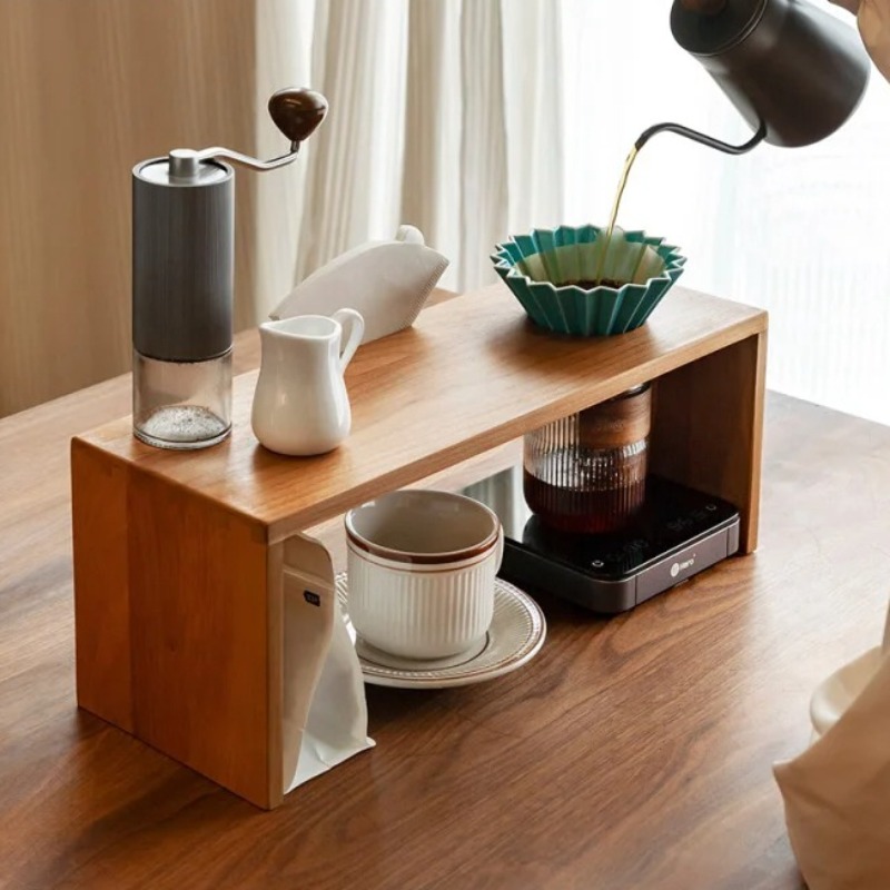 Solid Wood Coffee Drip Station - Tea Coffee Set Up ulasan dan harga