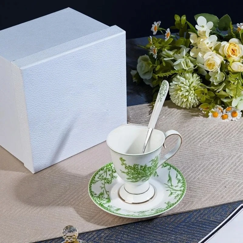 Ceramic Coffee Cup and Saucer  - Coffee Tea Spoon ulasan dan harga