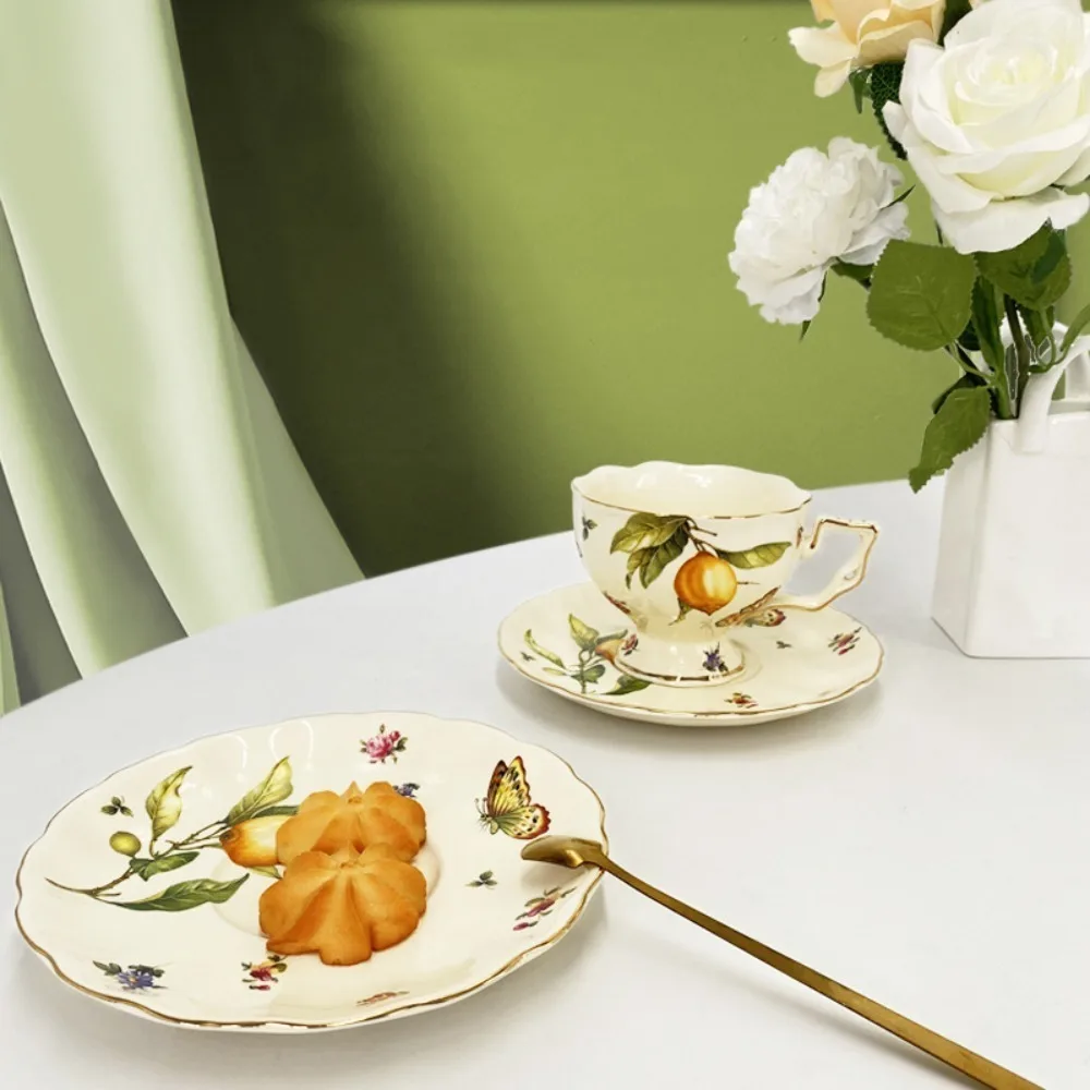 Ceramic Teacup and Saucer Set  - Coffee Tea Spoon ulasan dan harga