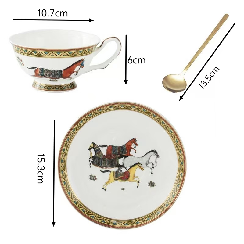 Porcelain Tea Cup and Saucer S - Coffee Tea Spoon ulasan dan harga