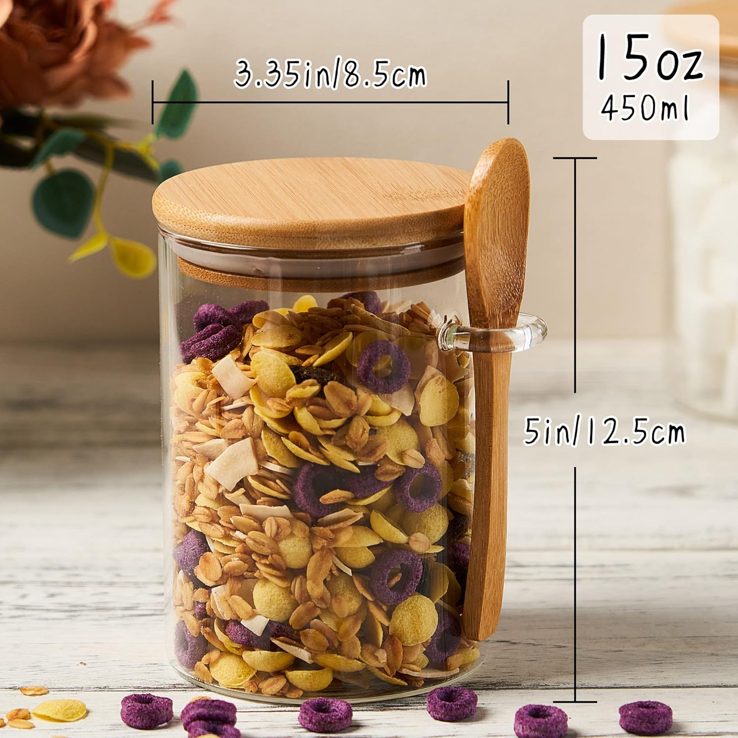 2 Pack 15oz Glass Sugar Contai - Coffee Tea Spoon ulasan dan harga