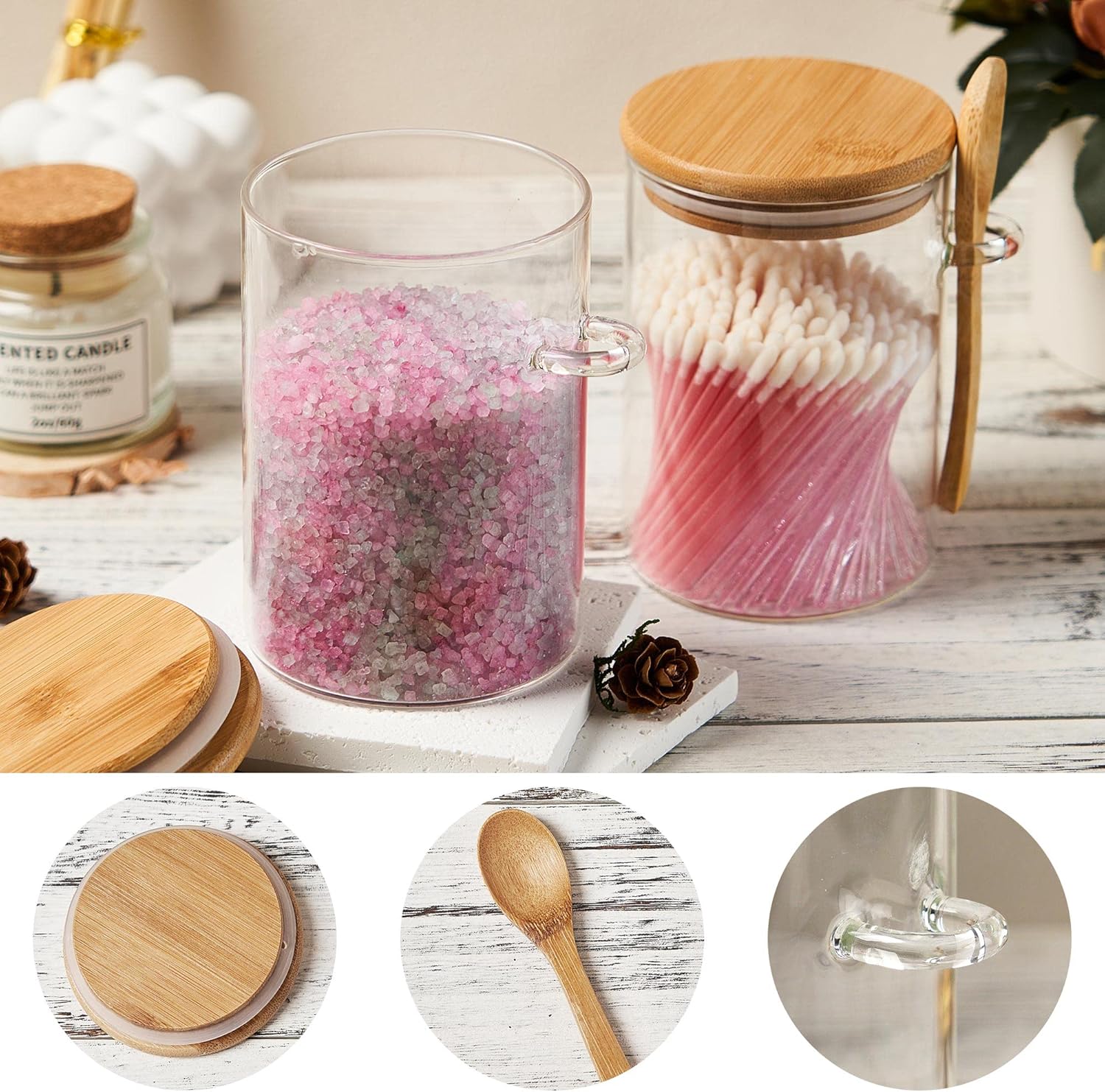 2 Pack 15oz Glass Sugar Contai - Coffee Tea Spoon ulasan dan harga