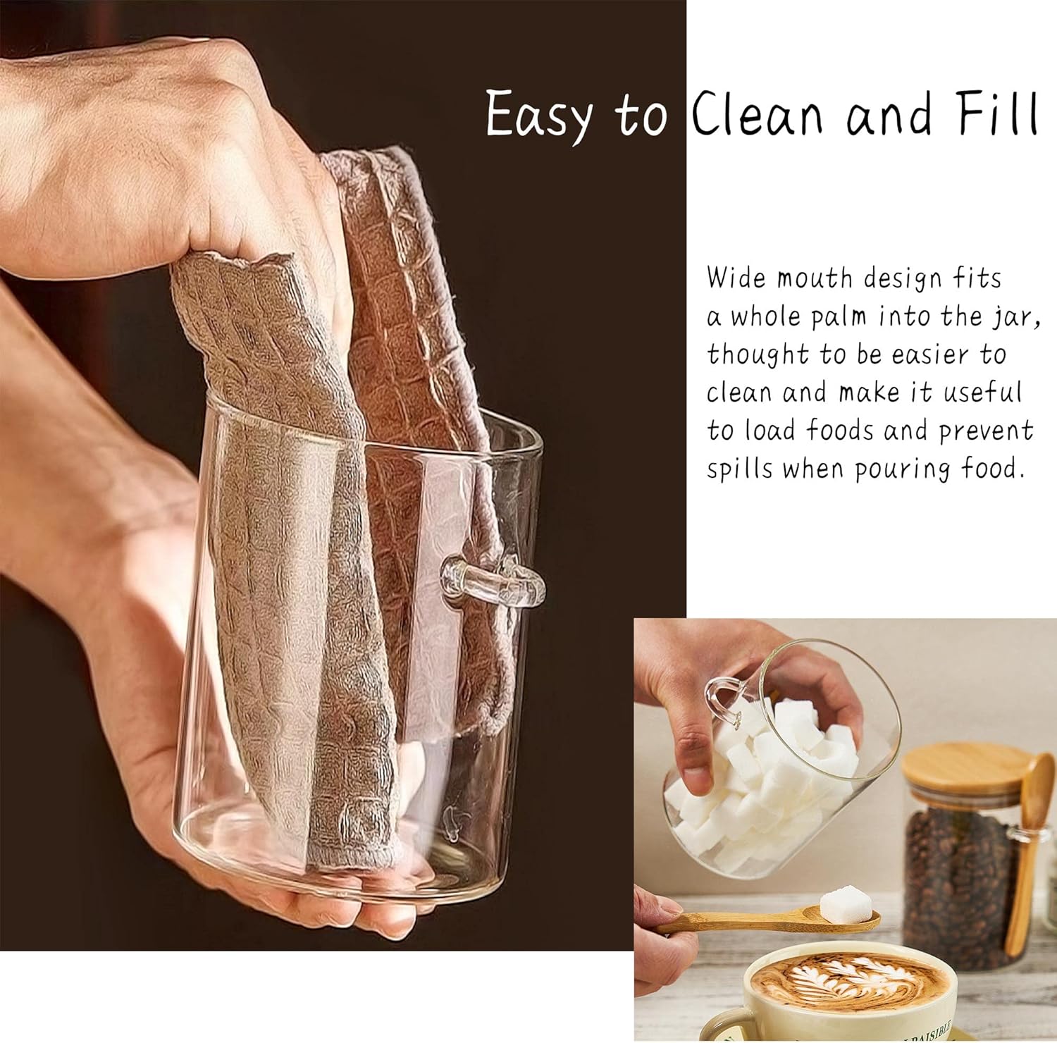 2 Pack 15oz Glass Sugar Contai - Coffee Tea Spoon ulasan dan harga