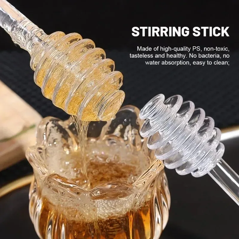 10/1PCS Glass Honey Dipper Sti - Coffee Tea Spoon ulasan dan harga