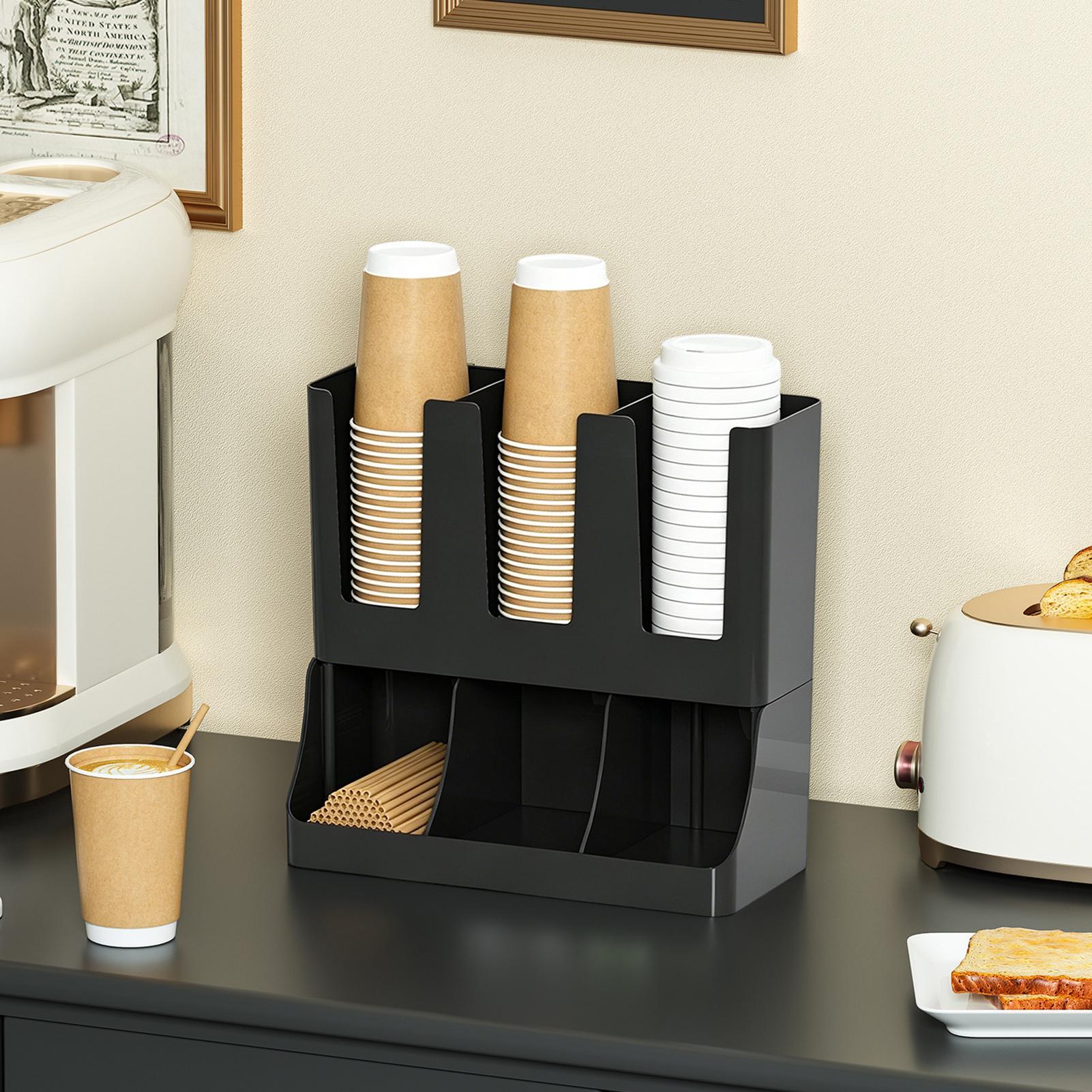 Coffee Bar Organizer 6-Compart - Tea Coffee Set Up ulasan dan harga